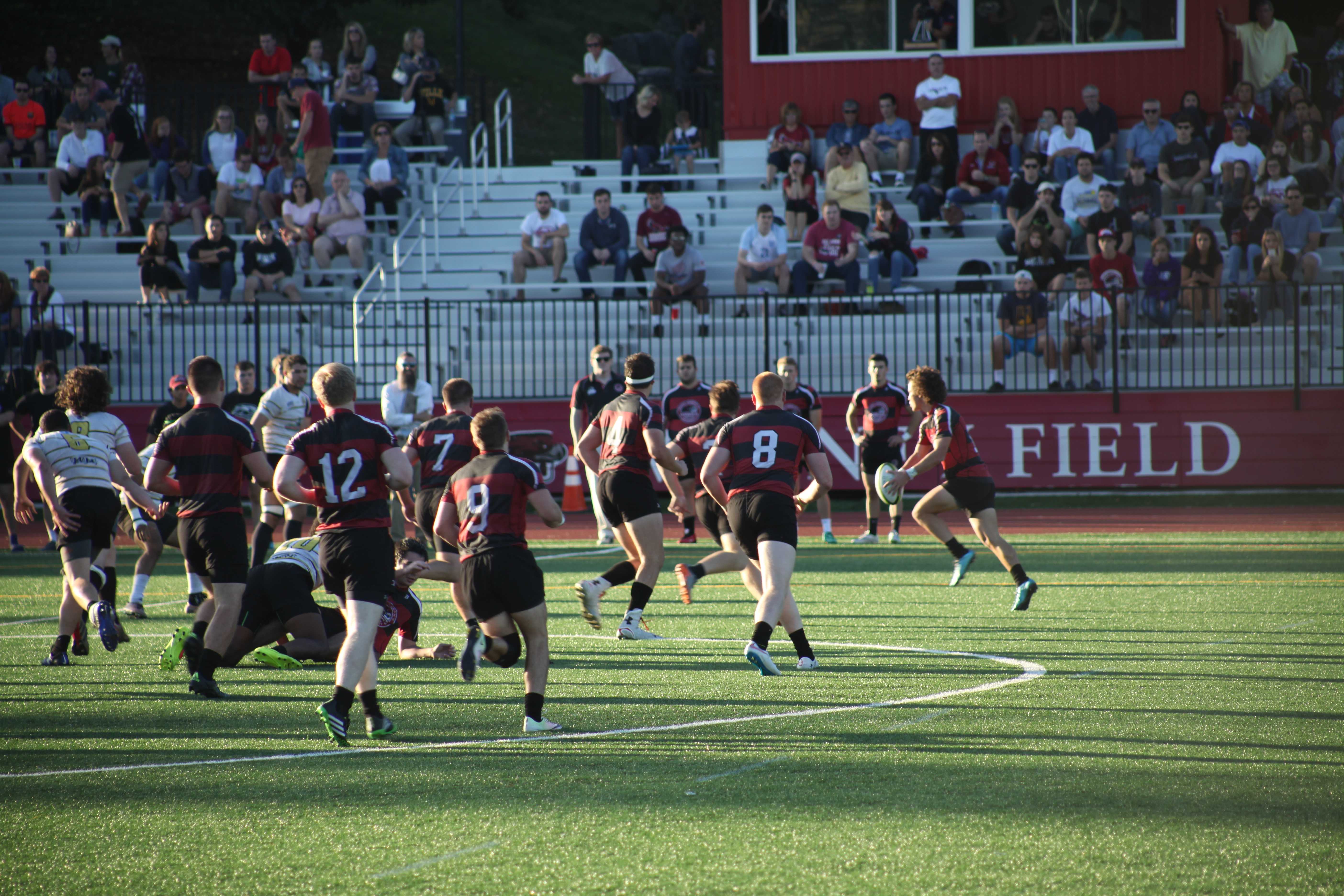 Men's rugby takes on Millersville University on Sept. 24 (Photo by Mariel Berger, '19)