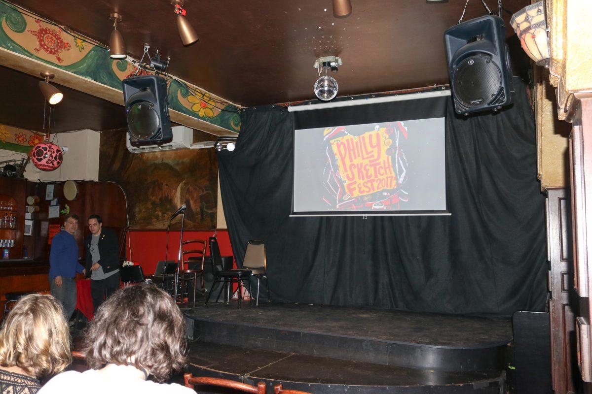 The stage at the Ruba Club, where part of Philly Sketchfest was shown (Photo by Rose Weldon, 19).