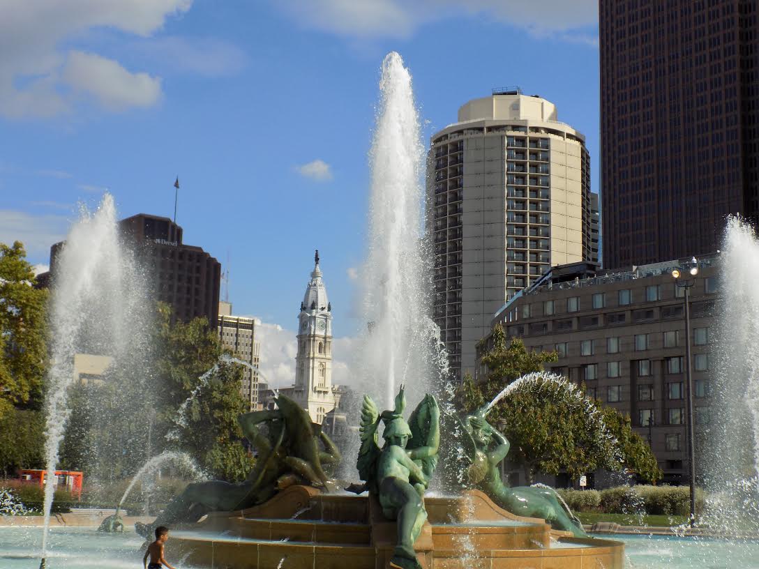 Logan Circle is a popular spring location in the city (Photo by Jarrett Hurms ’18).