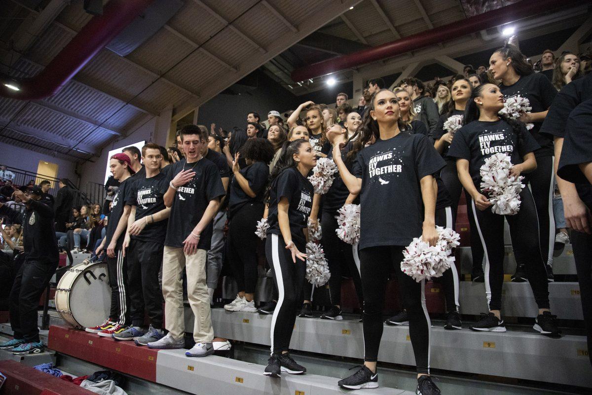 Approximately 400 students packed Hagan Arena for the mens basketball home opener. PHOTOS: MITCHELL SHIELDS 22/THE HAWK
