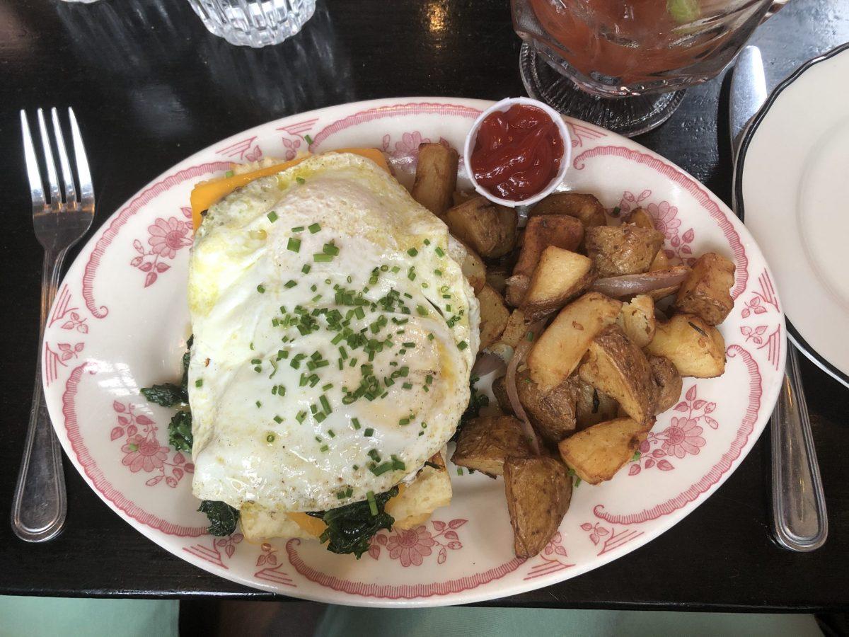 The biscuits and gravy is $14 under the “Eggs & Things” section. PHOTO: CHARLEY REKSTIS ’20/THE HAWK