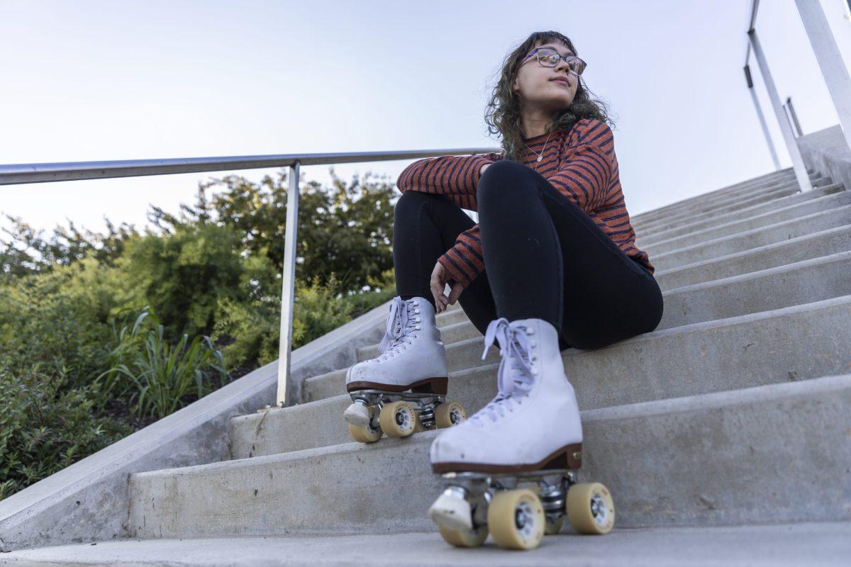 Santore said she has always loved rollerskating parties and that was what got her into rollerskating. PHOTO: MITCHELL SHIELDS ’22/THE HAWK
