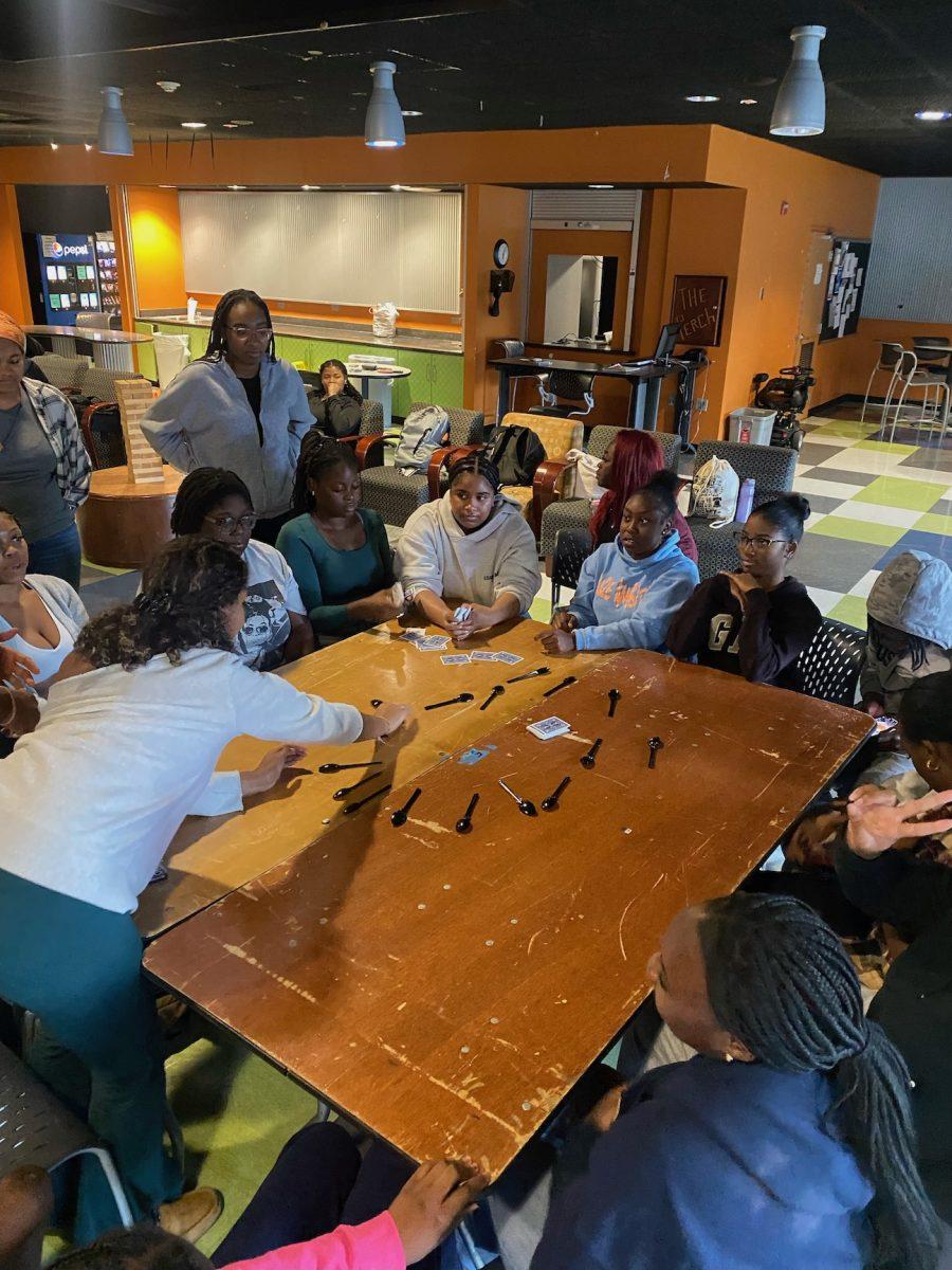 Students play Spoons at Black Student Unions game night.
PHOTO COURTESY OF SELYNNE OCHIENG ’26