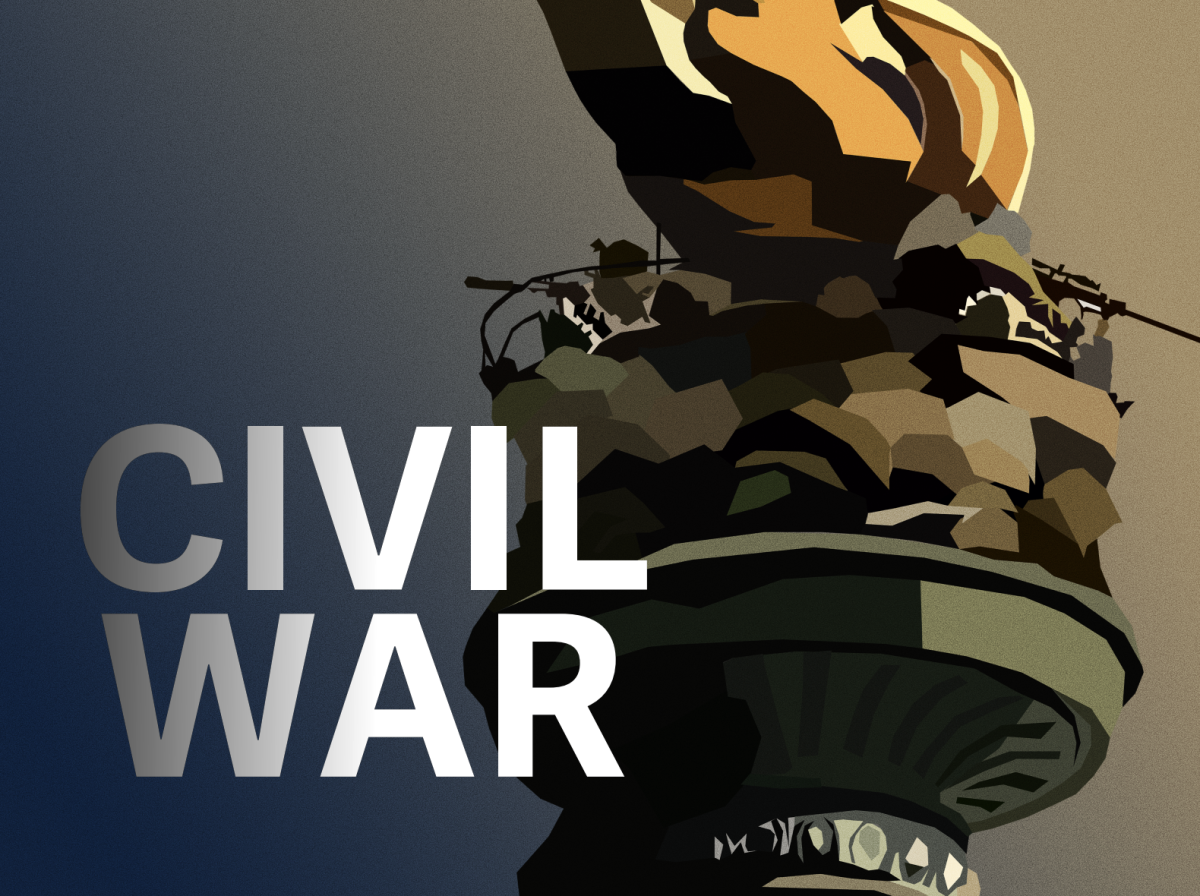 graphic of a bunker with the movie title Civil War