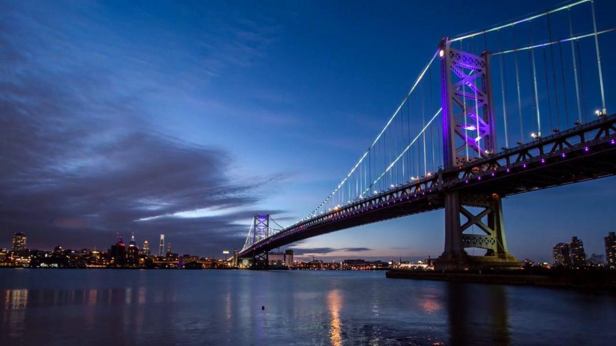 View of the Ben Franklin Bridge from Penns Landing.  Photo courtesy of Creative Commons. 