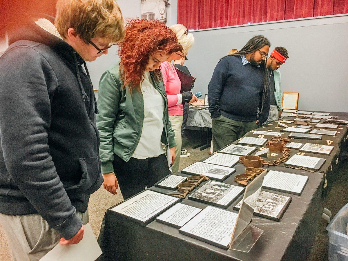 The traveling exhibit from Lest We Forget Museum of Slavery came to Saint Josephs University on Feb. 22
(Photos courtesy of Office of Inclusion and Diversity).