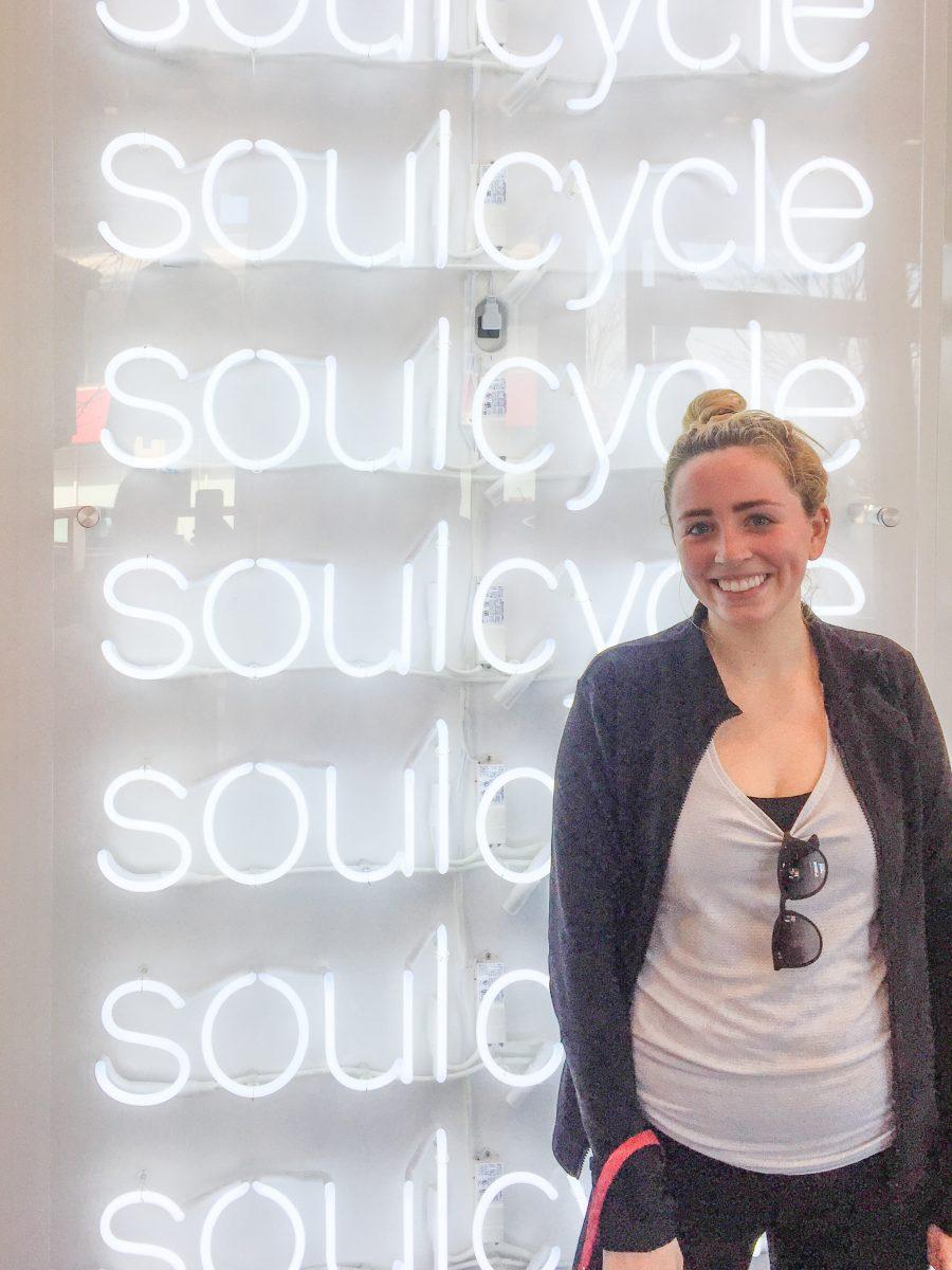 Tess Hill, '18, had an energetic time at her first SoulCycle class (Photo Courtesy of Tess Hill, '18).