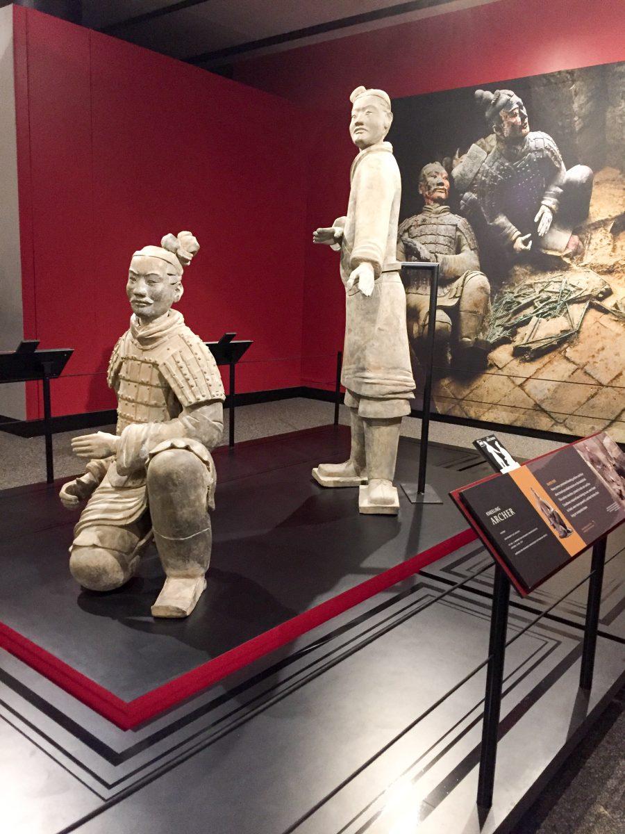 Archer warriors on display at the Franklin Institute (Photo by Melissa Bijas '18). 