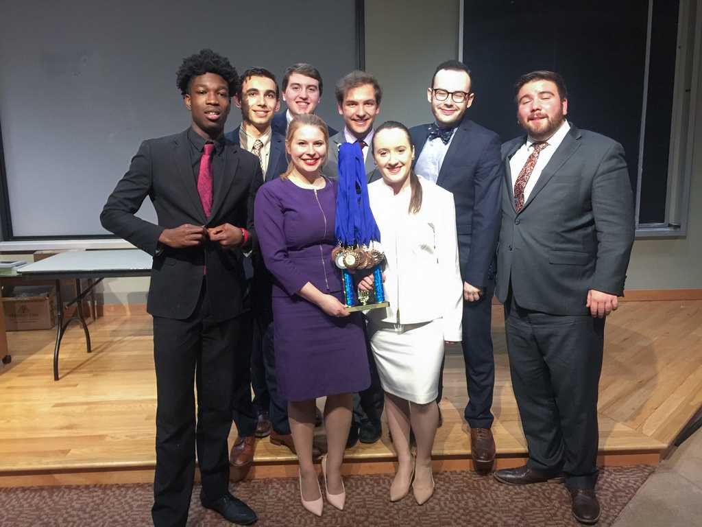 The Villiger Speech and Debate team after their PFA championship victory (Photo courtesy of Tom Hauk ’20).