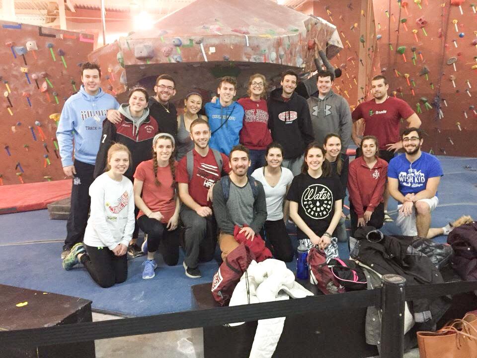 Members of the Adventure Club at a rock climbing event (Photo courtesey of Angie Nagle). 