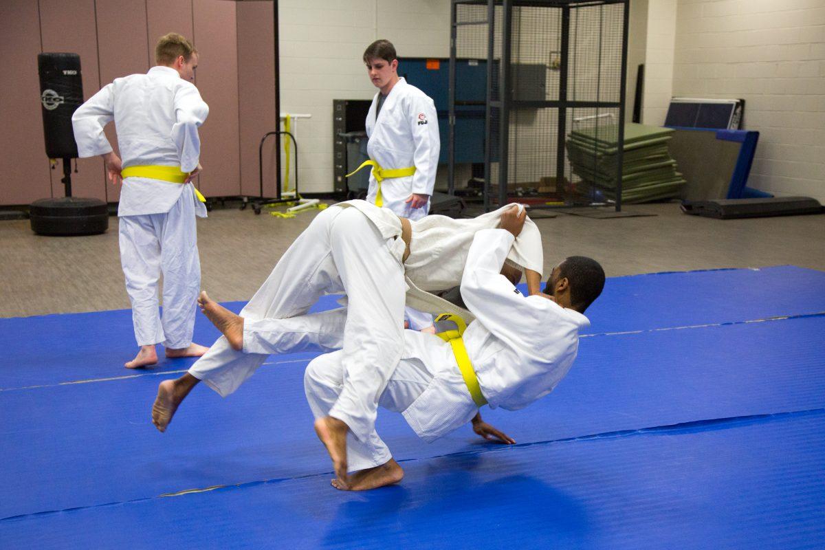 The Judo Club practices in OPake Recreation Center (Photo by Luke Malanga 20).
