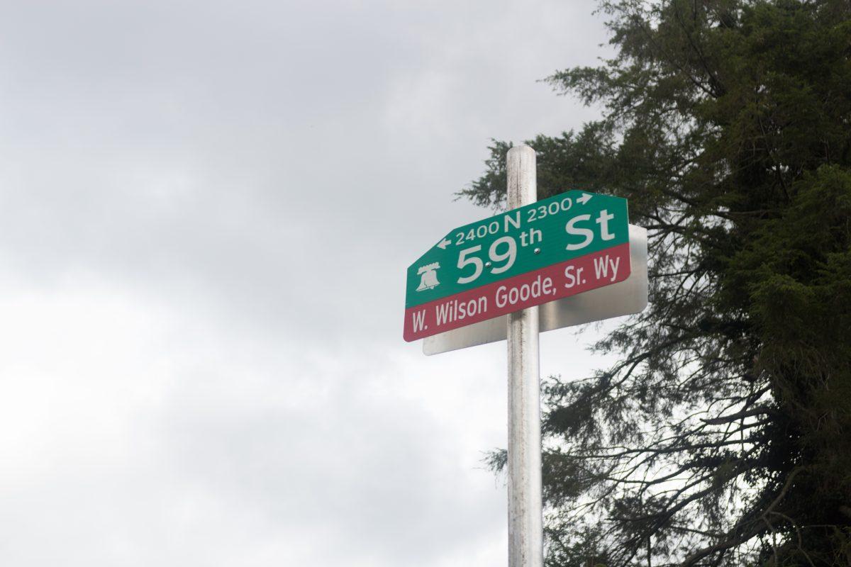 The sign for the newly renamed W. Wilson Goode, Sr. Way (Photo by Matt Barrett ’21).