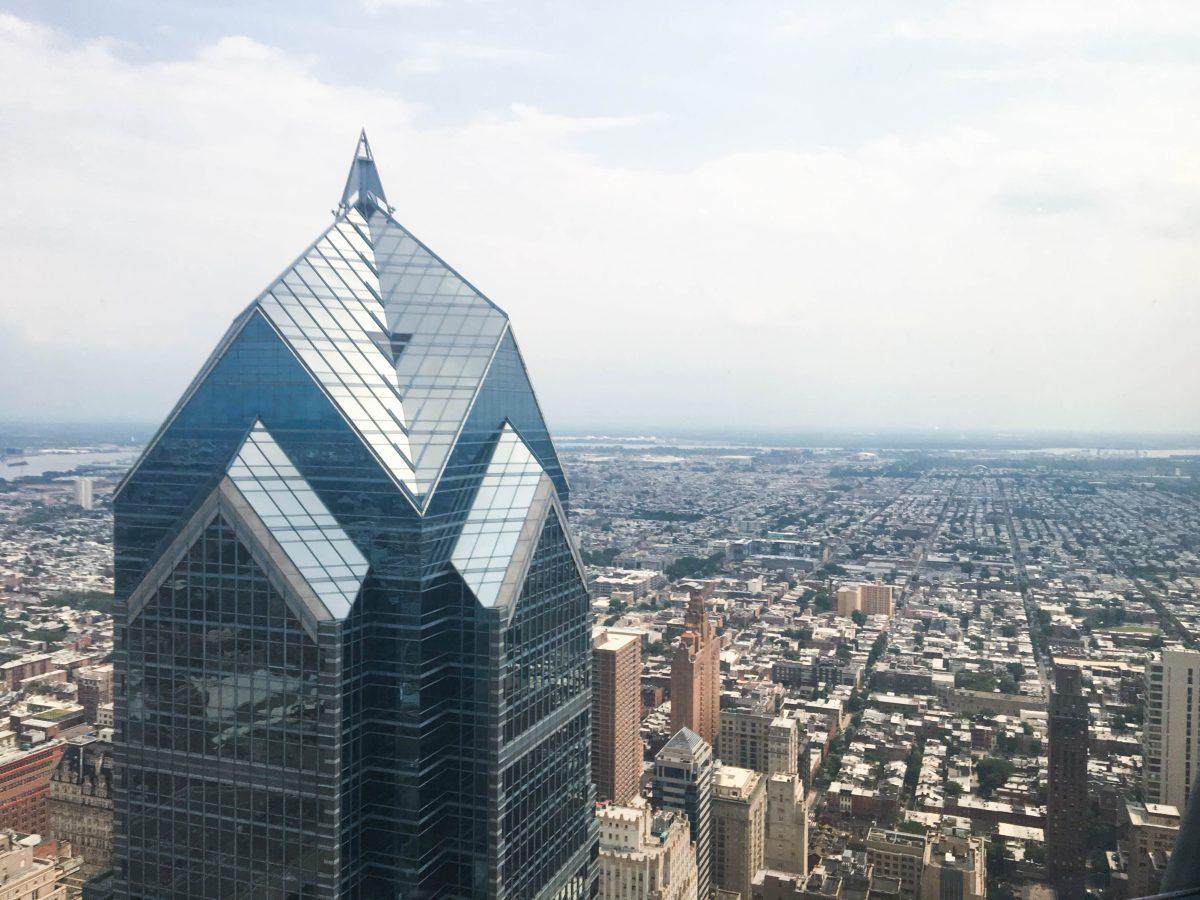 The One Liberty Observation Deck offers unique views of the Philadelphia skyline (Photo by Emily Graham ’20).