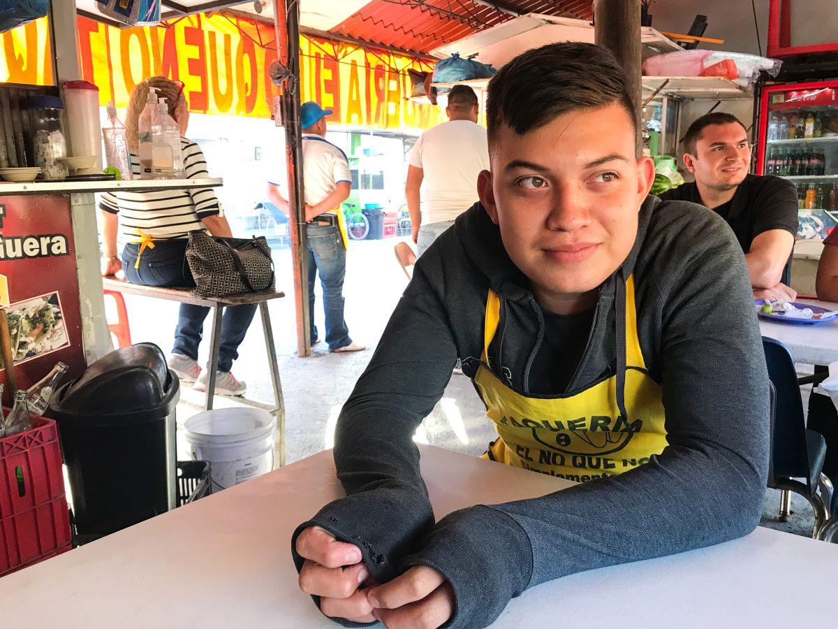 Esteban Zuñiga, 16, who works at the Taqueria El No Que No, worries that a border confrontation will hurt business. PHOTO: THE HAWK