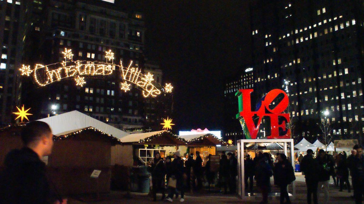 Christmas Village is located in Love Park, across the street from City Hall. PHOTOS: EMILY GRAHAM ’20/THE HAWK