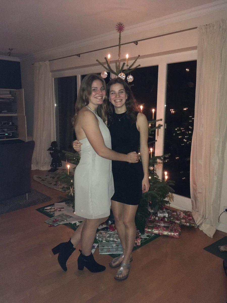 Kathrin Bentz '20 and her sister Carlotta Betnz last Christmas Eve at their home in Dessendorf, Germany. PHOTO COURTESY OF: KATHRIN BENTZ '20
