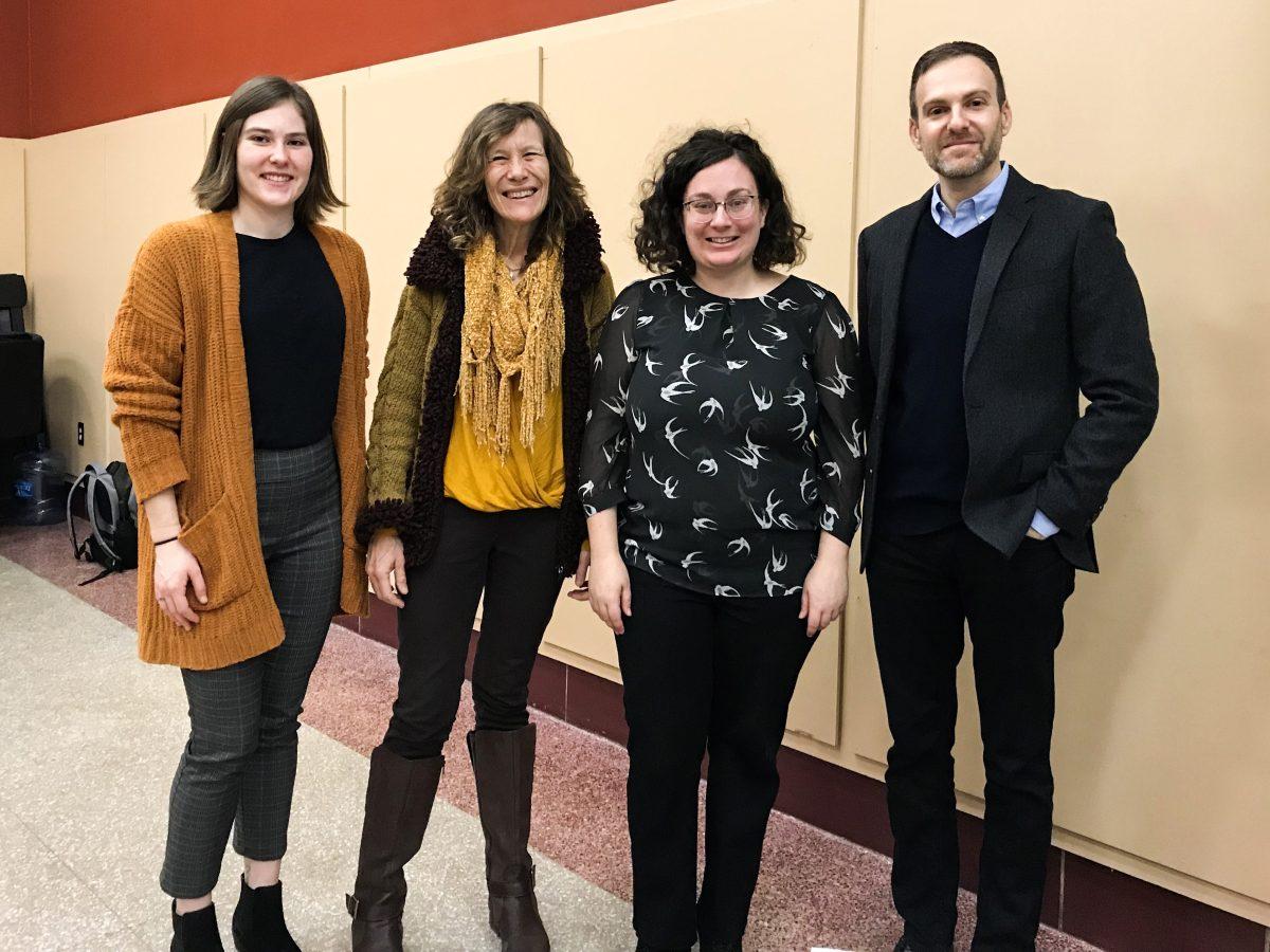 Kovisto, Sibley, Bucci and Kates at the events on Feb. 21. PHOTO COURTESY OF CATHERINE COLLINS.