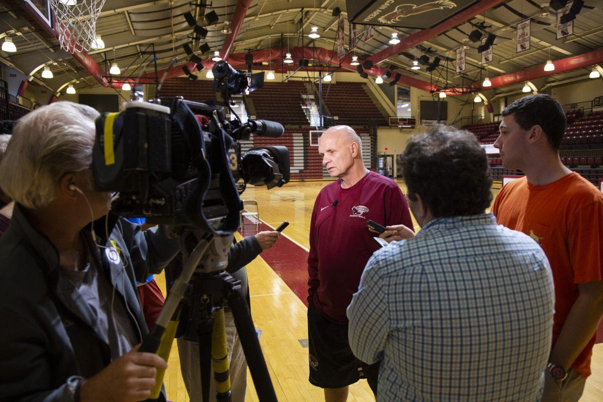 Former men's basketball Head Coach Phil Martelli was known for his open access practices. PHOTO: LUKE MALANGA ’20/ THE HAWK