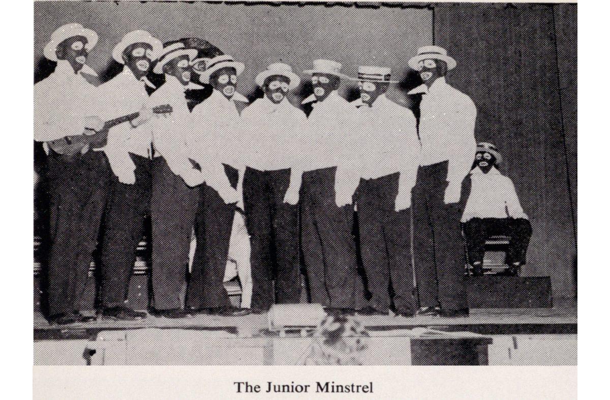 Image+of+blackface+minstrelsy+performances+by+the+St.+Joes+junior+class+of+1960+on+page+99+of+%E2%80%9CThe+Greatonian%E2%80%9D+1959+yearbook.+PHOTO+COURTESY+OF+SJU+ARCHIVES+AND+SPECIAL+COLLECTIONS
