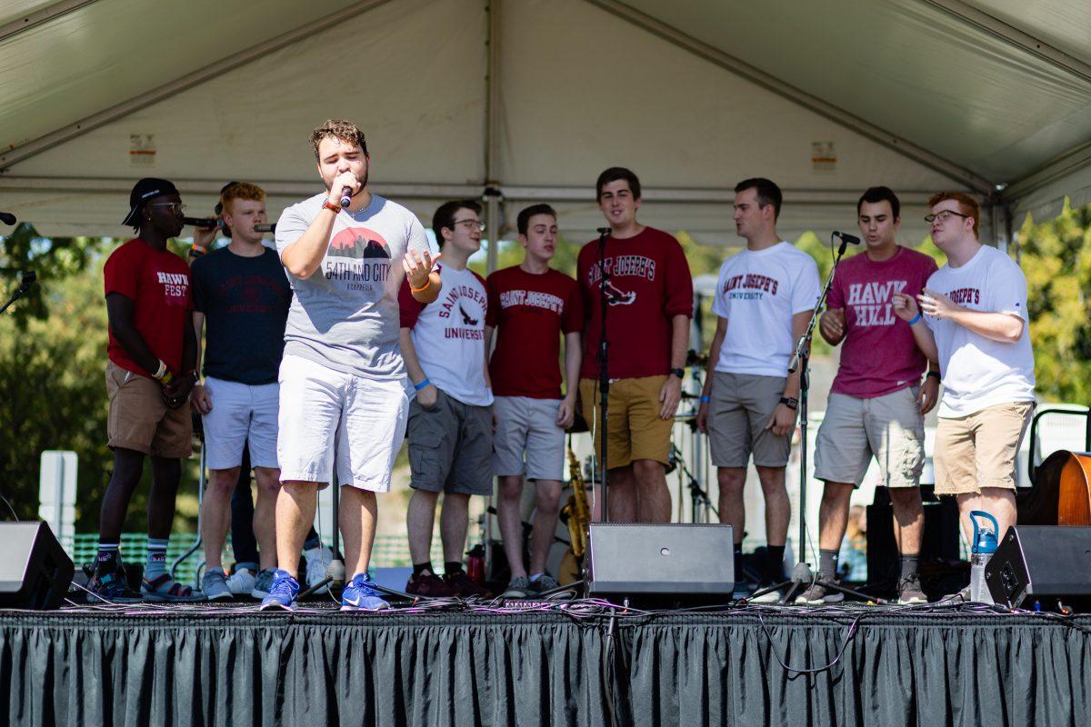 54th and City performs at HawkFest on Sept. 21. PHOTO: Mitchell Shields ’22