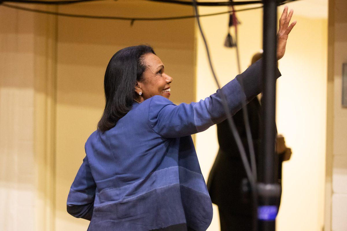 Condoleezza Rice, Ph.D., spoke to a sold out crowd on Sept. 11. PHOTO: Mitchell Shields '22