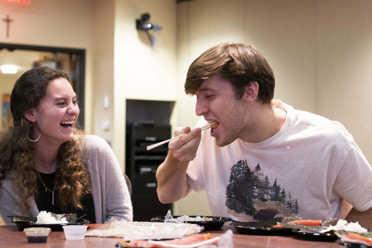 Students in attendance got to enjoy fresh, handmade sushi. PHOTO: Daniel Remishevsky ’23