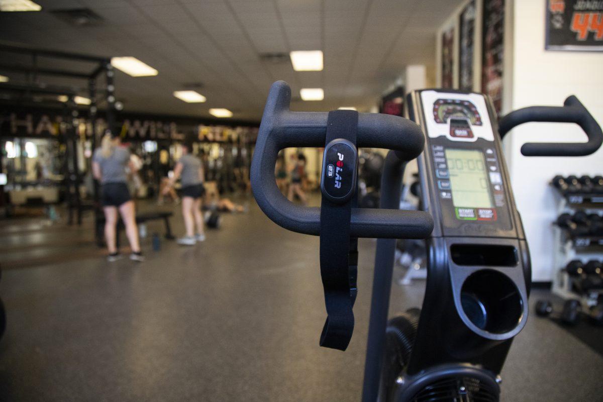 Heart monitors are located in the weight room in Hagan Arena. PHOTO: MITCHELL SHIELDS ’22/THE HAWK
