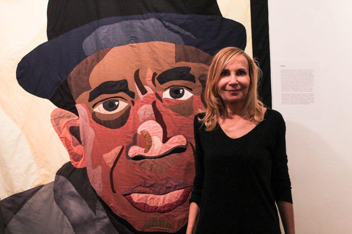 Carolyn Harper, the artist, stands with her piece titled “Dobb.” PHOTOS: Kaitlyn Patterson ’20