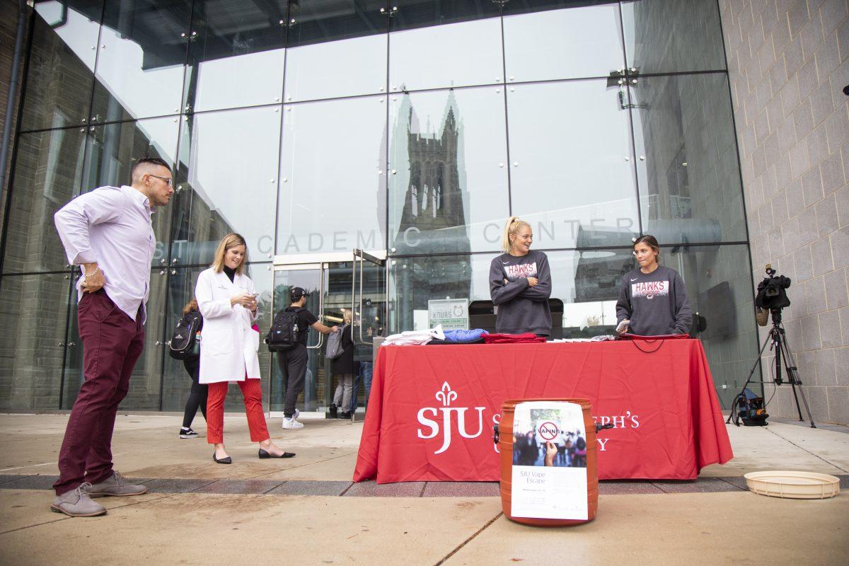 SJU Vape Escape was held outside of the Post Learning Commns and Francis A. Drexel Library. PHOTOS: Mitchell Shields ’22