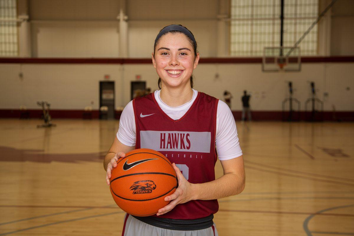 Mary Sheehan has been involved with St. Joe’s basketball from a young age. PHOTO: LUKE MALANGA ’20/THE HAWK