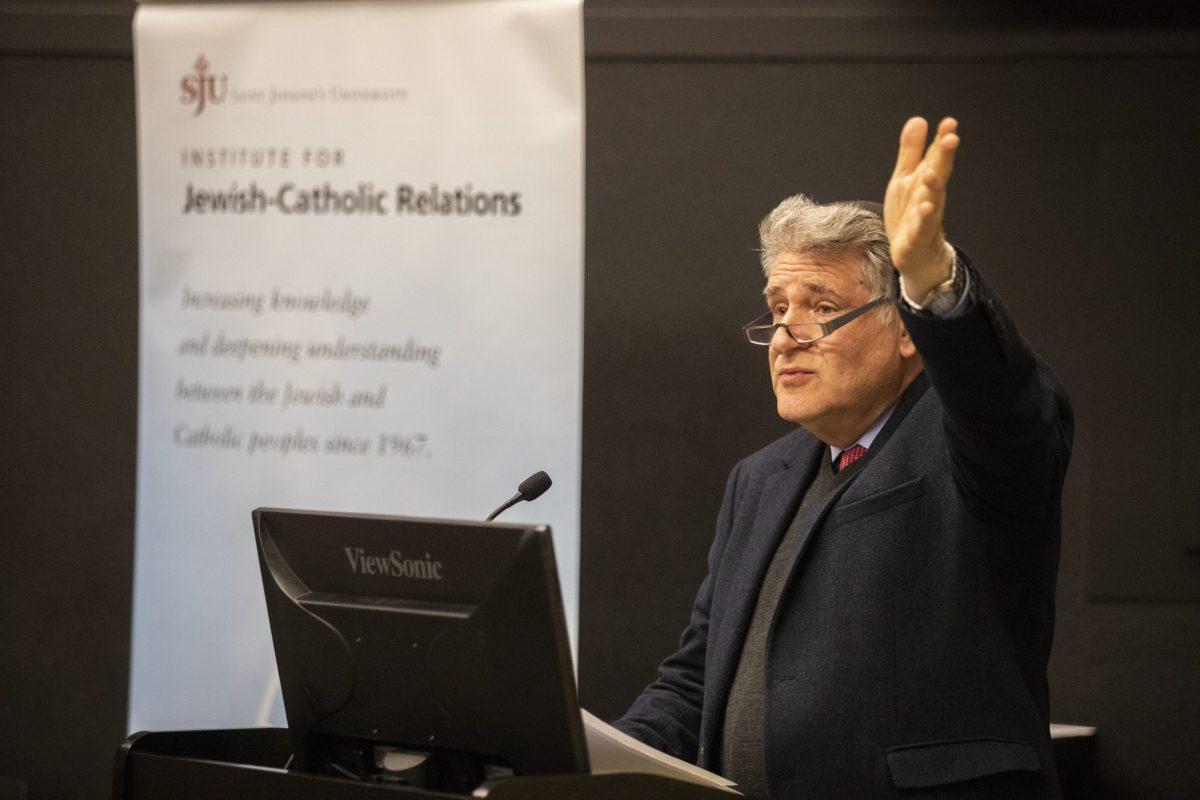 Rabbi Abraham Skorka, Ph.D., spoke about Jewish-Catholic relations at the event. PHOTO: MITCHELL SHIELDS ’22/THE HAWK