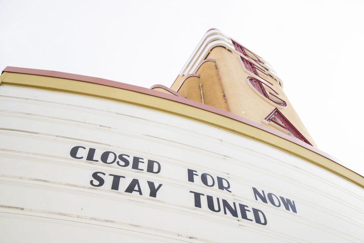 After New Jersey Gov. Phil Murphy ordered all non-essential businesses to close, a Regal Cinemas theatre in Vineland, New Jersey is seen shut down on March 18. PHOTO: MITCHELL SHIELDS ’22/THE HAWK