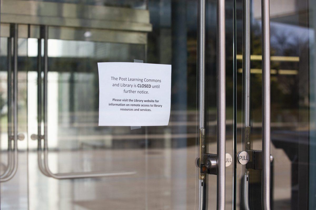 In accordance with Gov. Tom Wolfs directives, the Post Learning Commons (PLC) and Francis A. Drexel Library were closed. PHOTO: LUKE MALANGA 20/THE HAWK