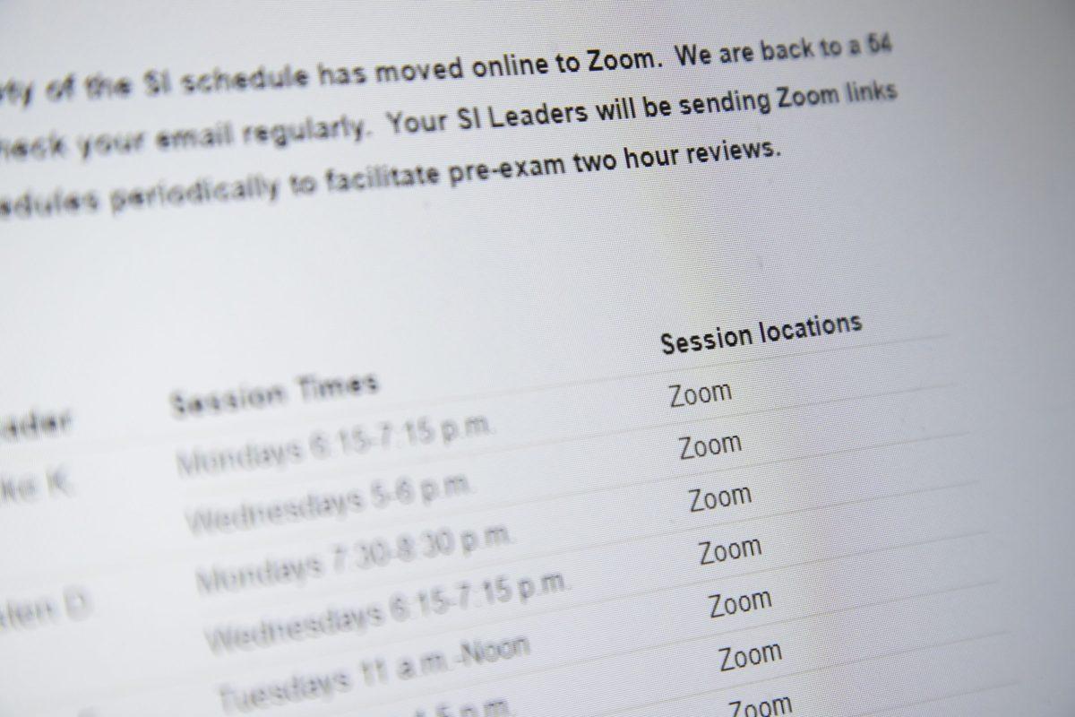 Students can sign up for online tutoring sessions through Zoom. PHOTO: MITCHELL SHIELDS '22/THE HAWK
