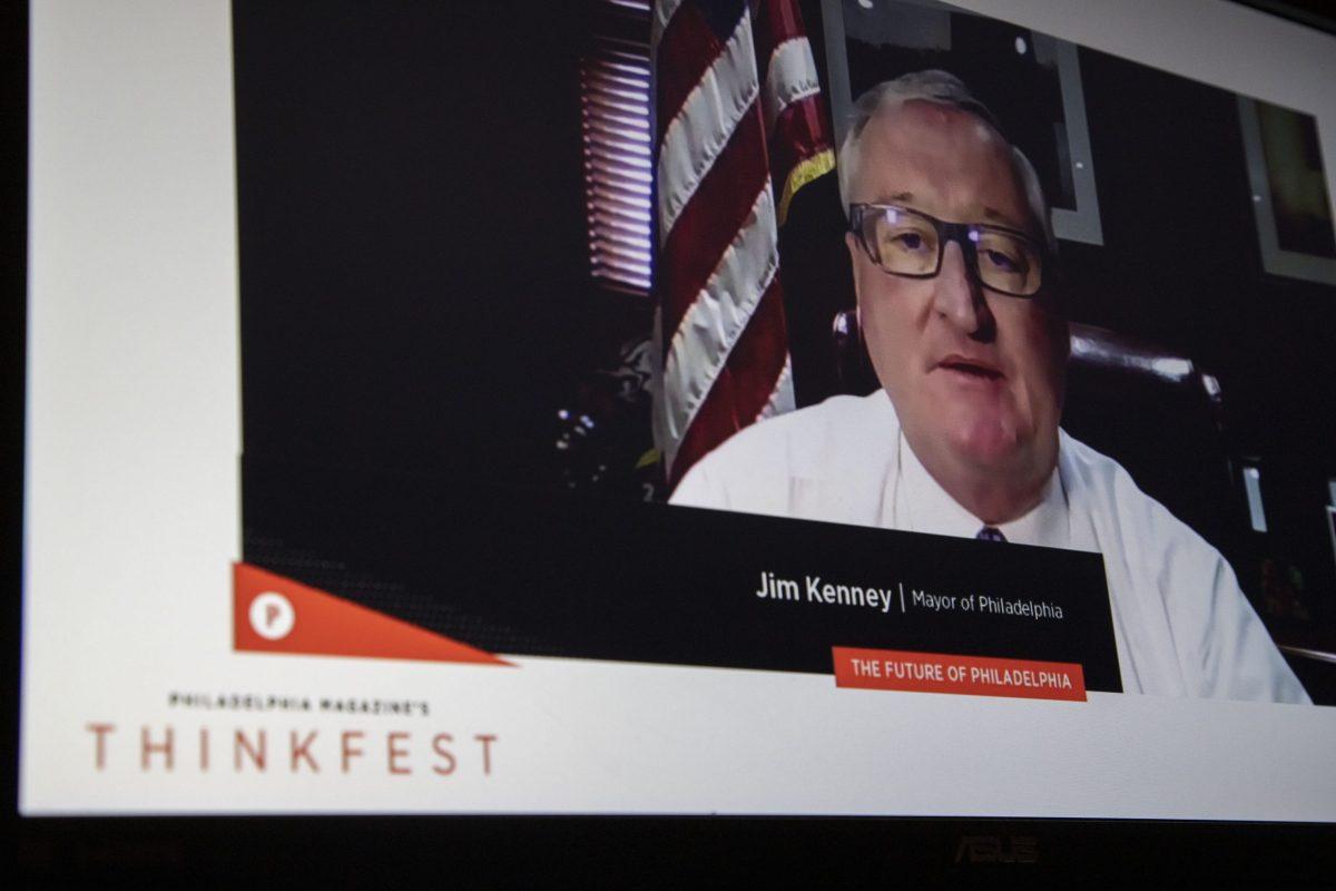 Philadelphia Mayor Jim Kenney speaks during ThinkFest. PHOTO: MITCHELL SHIELDS 22/THE HAWK 