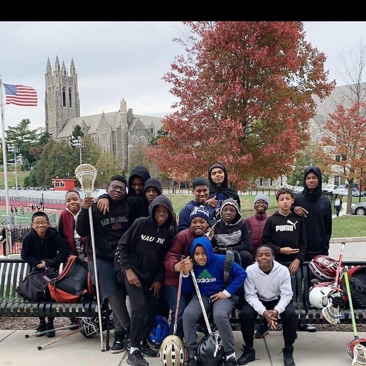 Members of the Harlem Lacrosse program outside Sweeney Field after a practice.
PHOTO COURTESY OF SJU ATHLETICS