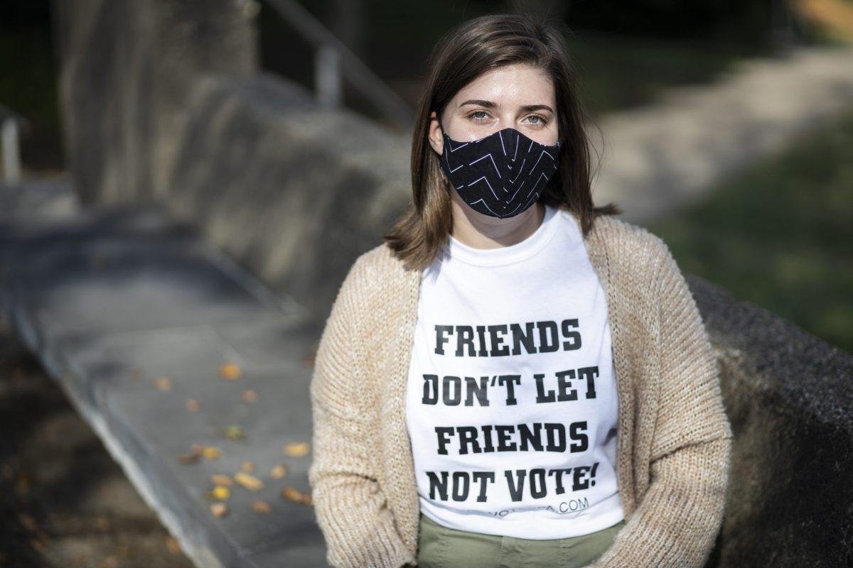 Veronika Nemeth ’21 founded the #WhyIVote campaign.  PHOTO: MITCHELL SHIELDS ’22/THE HAWK  