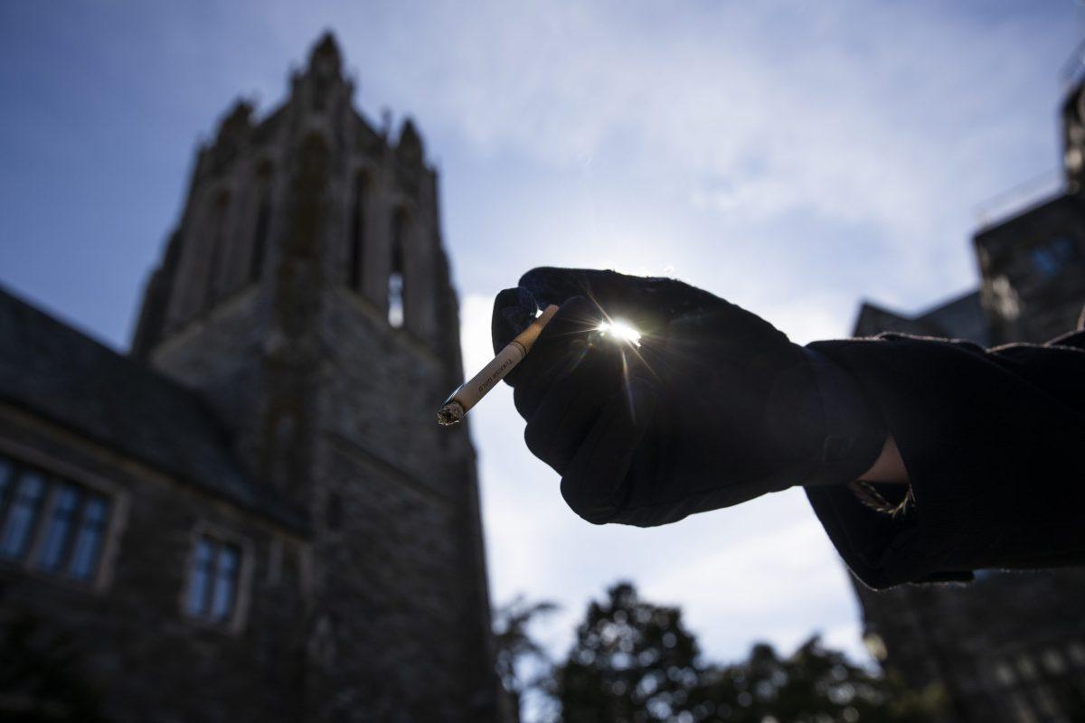 The university is taking steps toward a smoke free campus. 
PHOTO: MITCHELL SHIELDS ’22/THE HAWK