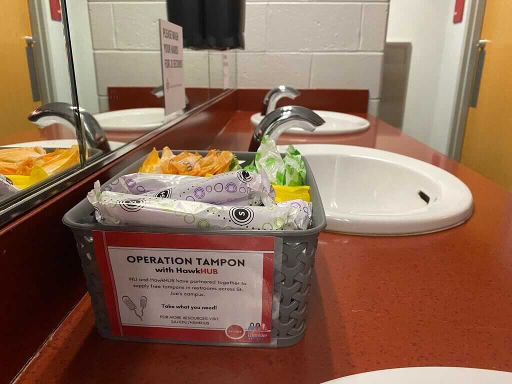 Operation Tampon is hoping to expand in the fall semester to more bathrooms on campus.  PHOTO: SARAH HARWICK '21/THE HAWK
