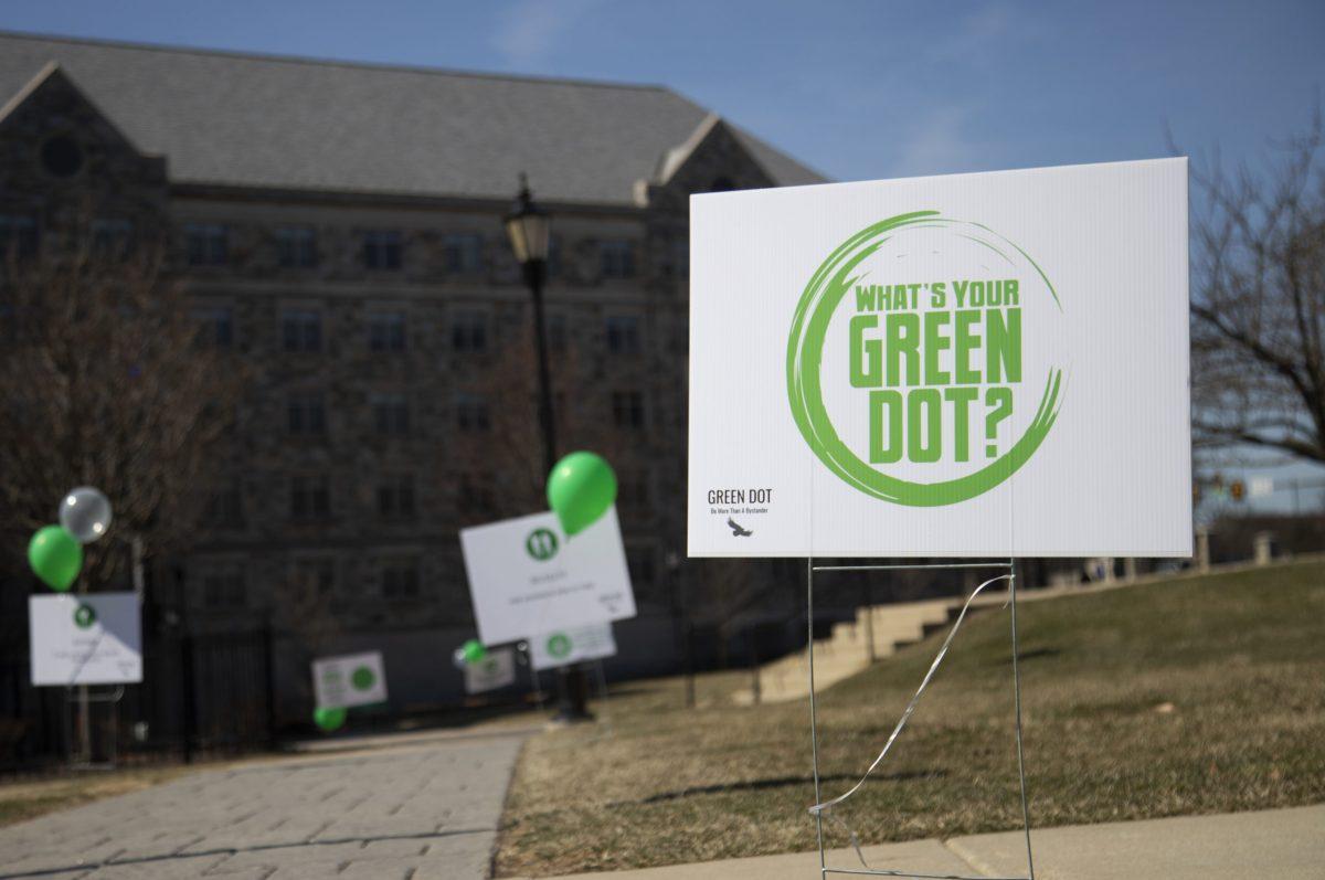 St. Joe’s commemorated Green Dot’s campus-wide launch with an event in Campion Student Center on March 4. PHOTO: KELLY SHANNON ’24/THE HAWK