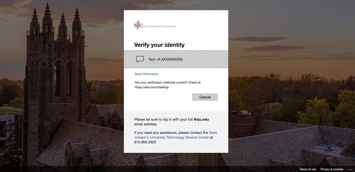 One of the two options for two-factor identification login. PHOTO: KELLY SHANNON ’24/THE HAWK
