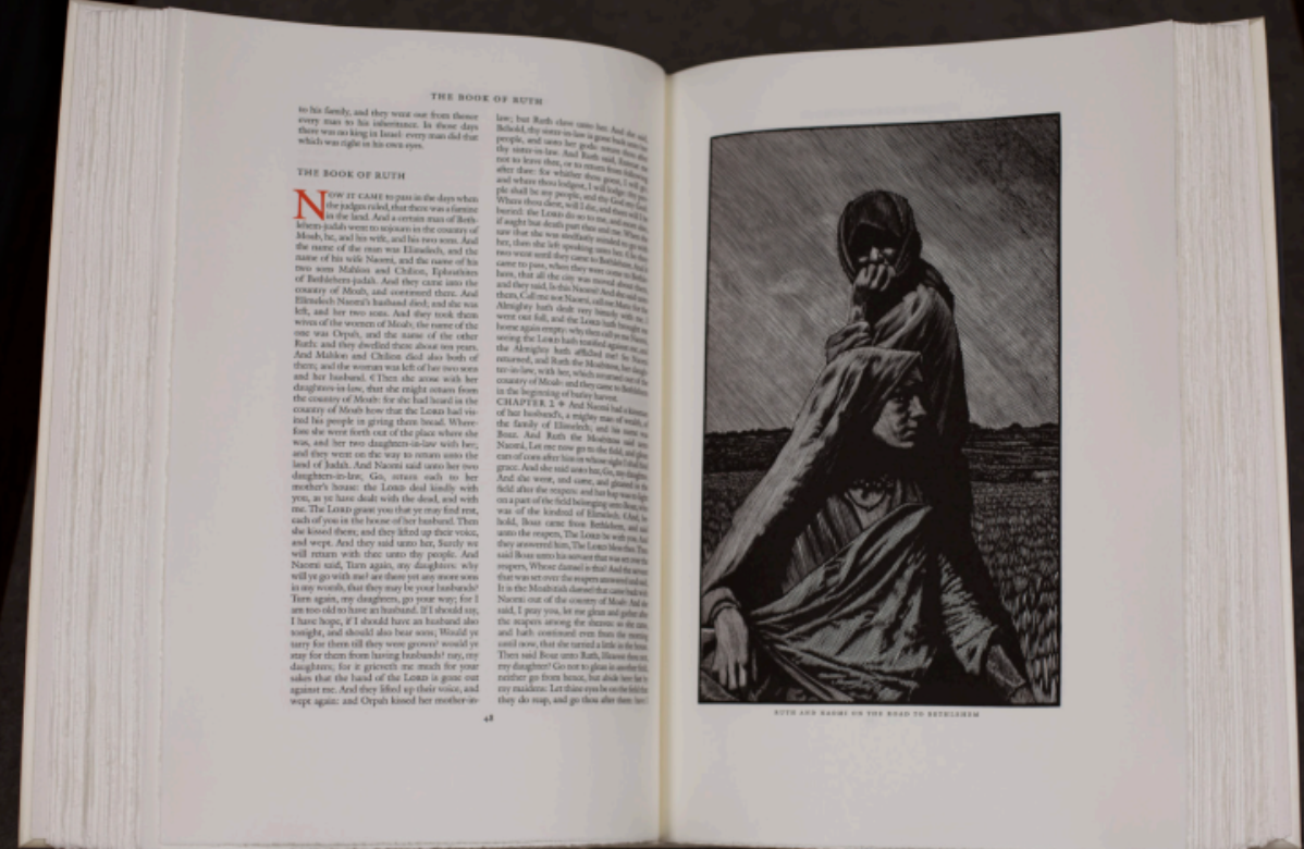 One of Moser’s illustration from the Pennyroyal Caxton Bible. PHOTOS: SHENID BHAYROO/THE HAWK