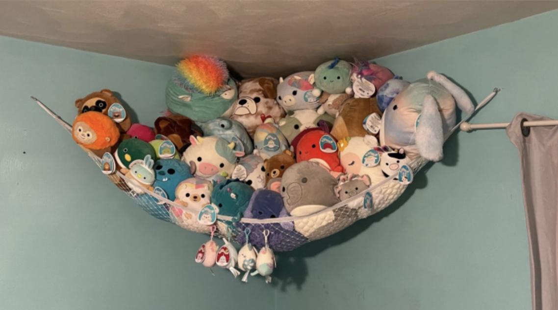 Large collection of Squishmallows contained in a hammock.
PHOTO COURTESY OF KRISTIN MILLER