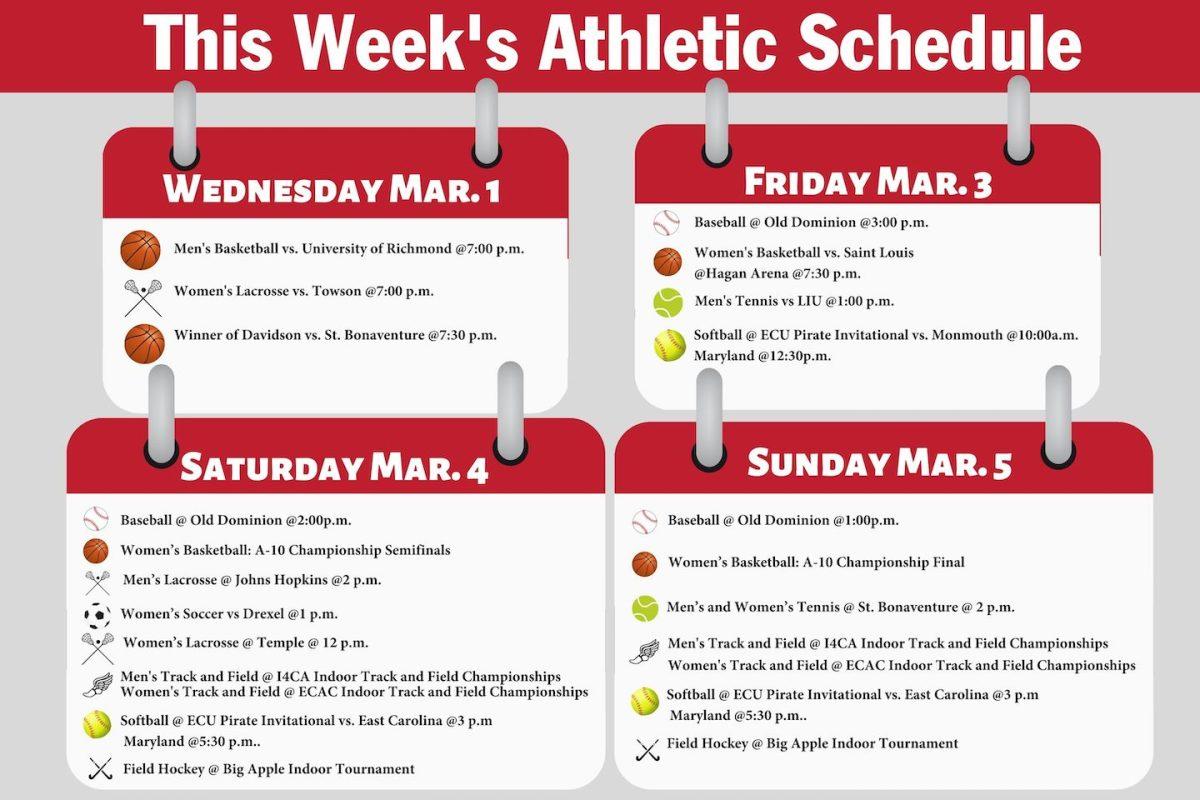This Weeks Athletic Schedule: Mar. 1