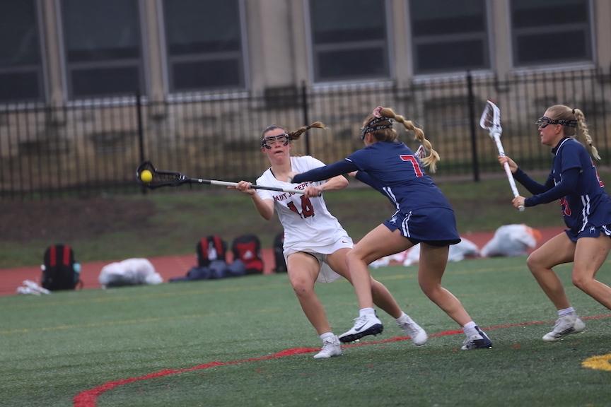 Senior midfielder Emma ONeill is third on the team in points with 31. PHOTO: KELLY SHANNON ’24/THE HAWK