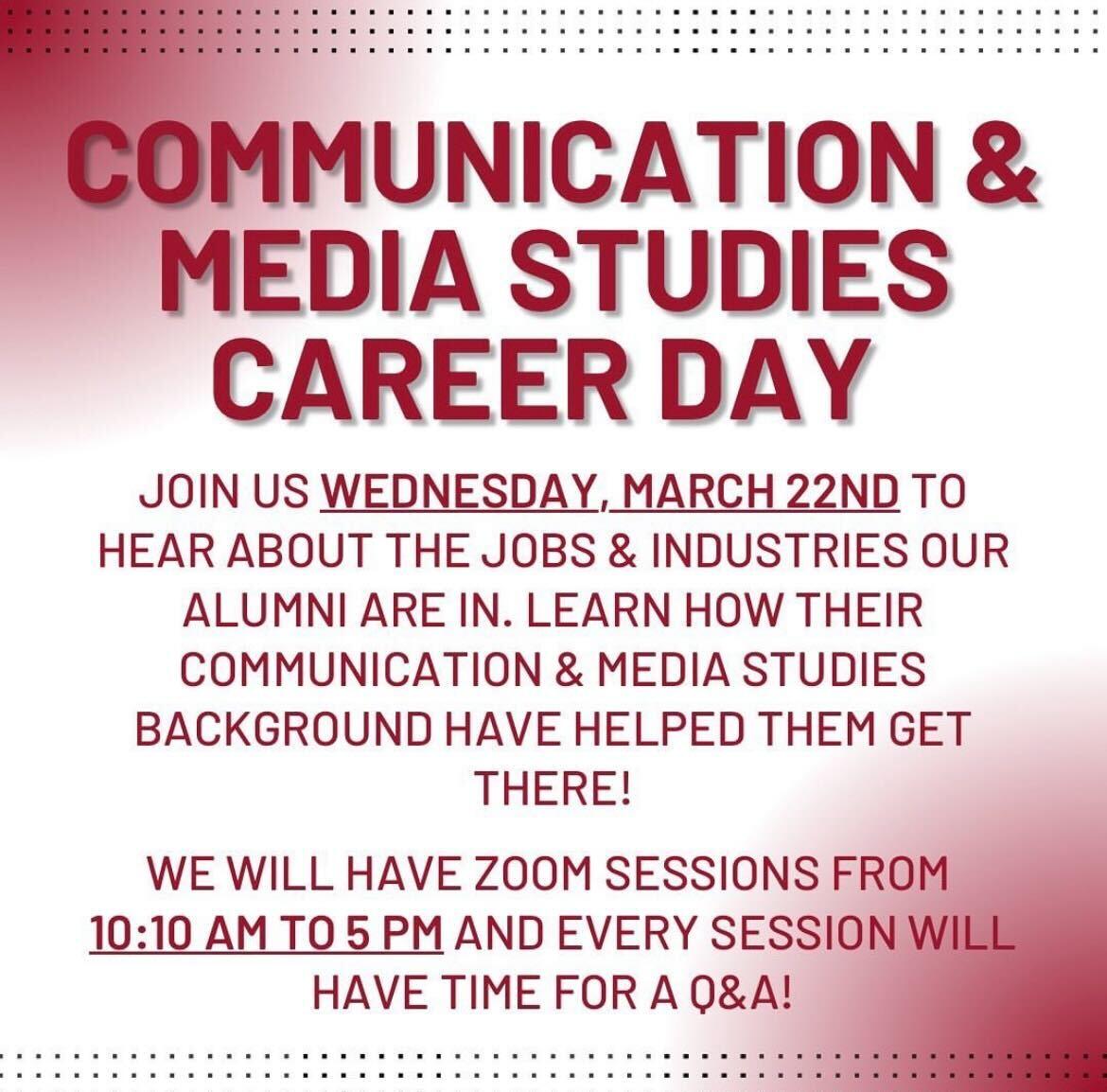 The Communications Department encourages students to attend the sessions and participate in the Q&As. GRAPHIC COURTESY OF SJU COM DEPARTMENT