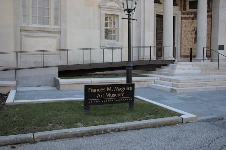 An accessibility ramp that leads into the entrance of the Frances M. Maguire Art Museum. PHOTO: ALLIE MILLER ‘24