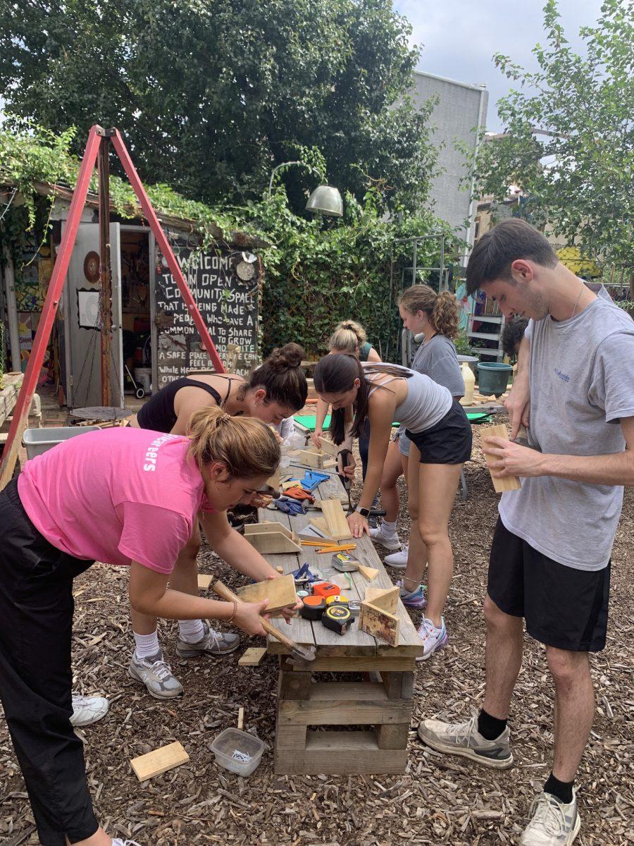 A PSIP 2.0 group making birdhouses for the Open Kitchen Sculpture Garden.

A PSIP 2.0 group at Open Kitchen Sculpture Garden.
PHOTO: HANNAH MADEYA ’24/THE HAWK