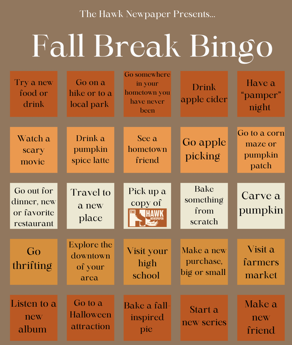 Fall Break Bingo