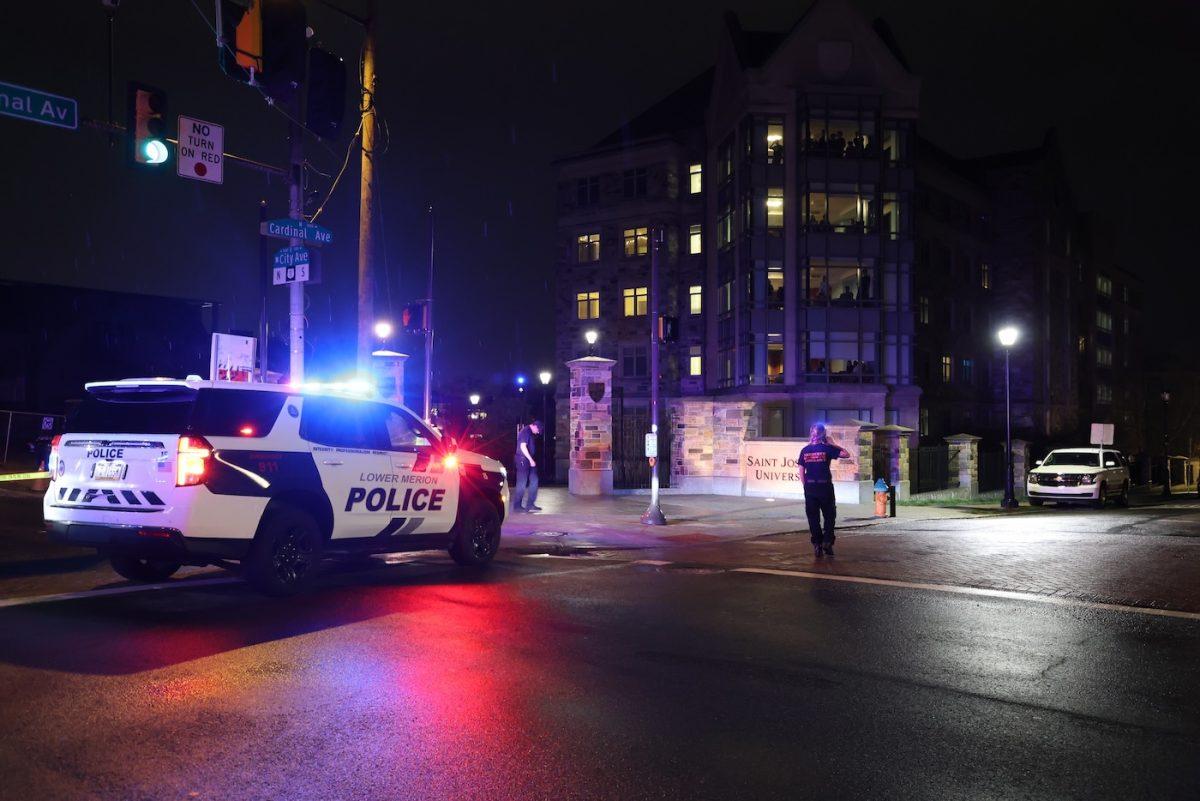 Lower Merion Police respond to a shooting outside of Villiger Hall April 14. PHOTO: MAX KELLY ’24/THE HAWK